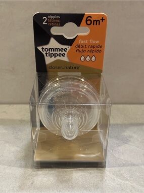 Tommee Tippee Nipples Closer To Nature Fast  Flow 6m+ 2 Ct Brand New